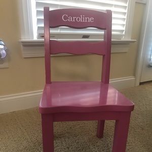 Pink Kids Chair-personalized “Caroline”